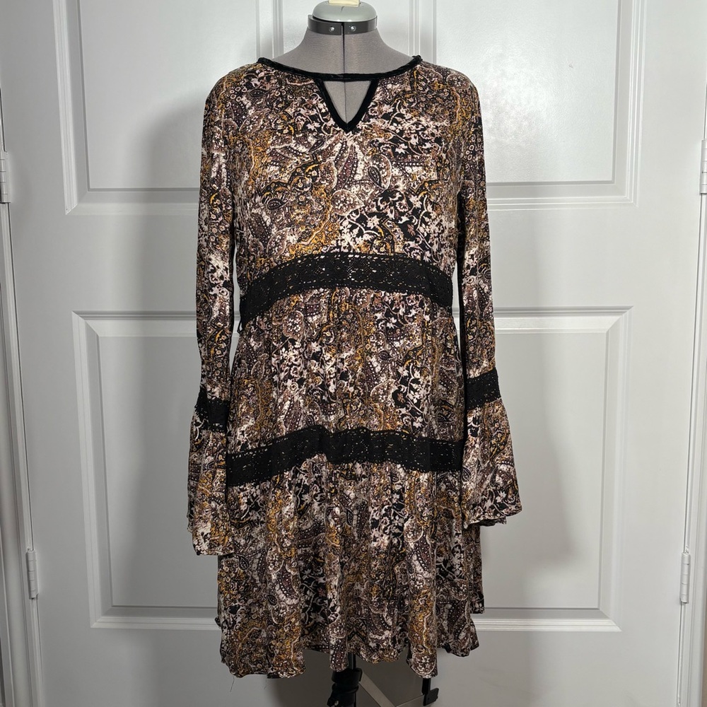 Knox Rose Brown Tan Bell Sleeve Sundress